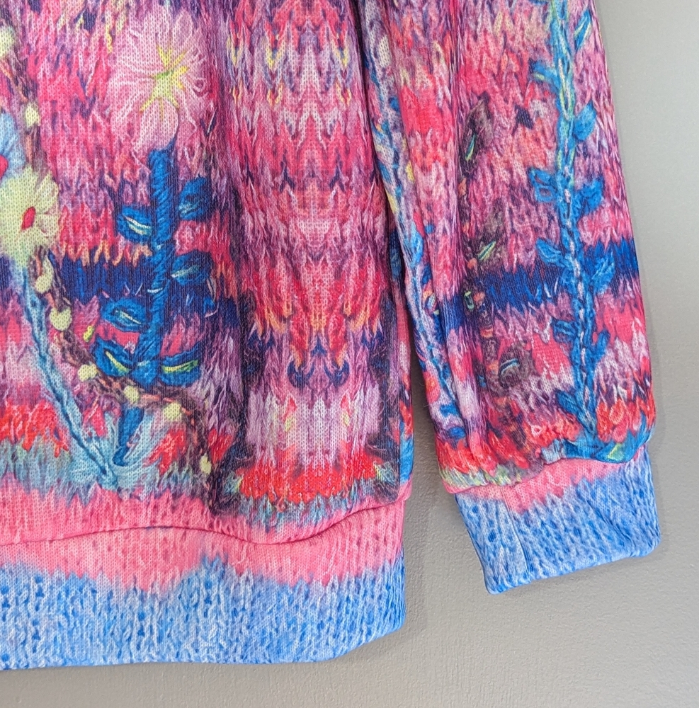Women's Floral Abstract‎ Button Up Cardigan - Picture 4 of 11